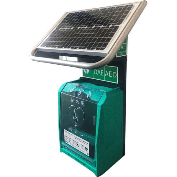 Coffret extérieur solaire pour défibrillateur